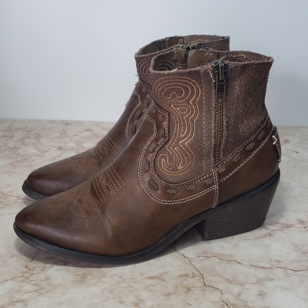 Brown Western Ankle Boots Coolway - Picture 5 of 9